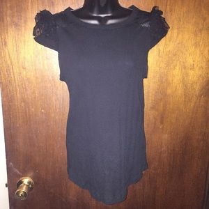 Large Free People Black Blouse